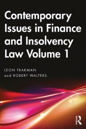 book Contemporary Issues in Finance and Insolvency Law, Volume 1