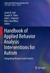 book Handbook of Applied Behavior Analysis Interventions for Autism: Integrating Research into Practice