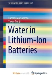 book Water in Lithium-Ion Batteries