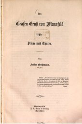 book Des Grafen Ernst von Mansfeld letzte Pläne und Taten