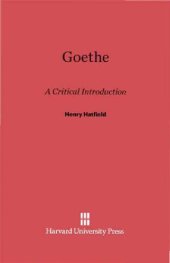 book Goethe: A Critical Introduction