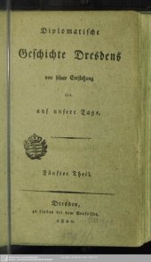 book Diplomatische Geschichte Dresdens von seiner Entstehung bis auf unsere Tage