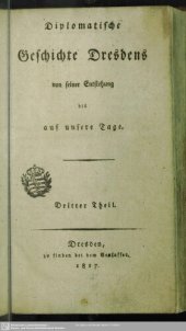 book Diplomatische Geschichte Dresdens von seiner Entstehung bis auf unsere Tage