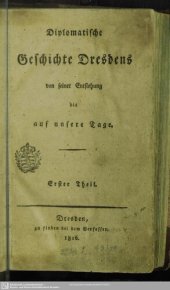 book Diplomatische Geschichte Dresdens von seiner Entstehung bis auf unsere Tage