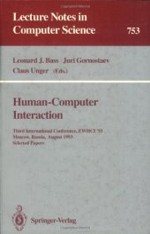 book Human-Computer Interaction: Third International Conference, EWHCI '93 Moscow, Russia, August 3–7, 1993 Selected Papers