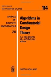 book Algorithms in Combinatorial Design Theory