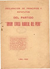 book Declaración de principios y estatutos del Partido "Unión Cívica Radical del Perú"