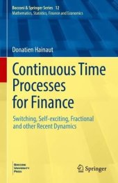 book Continuous Time Processes for Finance: Switching, Self-exciting, Fractional and other Recent Dynamics (Bocconi & Springer Series, 12)