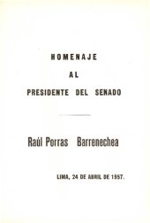 book Homenaje al presidente del Senado Raúl Porras Barrenechea