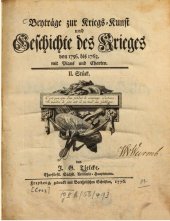 book Beiträge zur Kriegskunst und Geschichte des Krieges von 1756 bis 1763 mit Plans und Karten