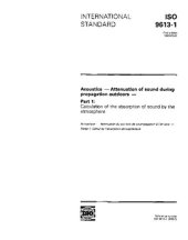 book ISO 9613-1:1993, Acoustics - Attenuation of sound during propagation outdoors - Part 1: Calculation of the absorption of sound by the atmosphere