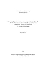 book Magical Techniques and Implements present in Graeco-Egyptian Magical Papyri,. Byzantine Greek Solomonic Manuscripts and European Grimoire: Transmission, Continuity and Commonality (the technology of Solomonic magic)