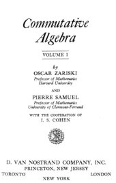 book Commutative Algebra Volume I 