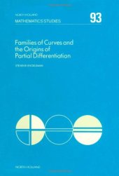 book Families of Curves and the Origins of Partial Differentiation