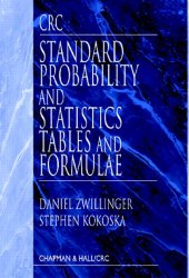 book CRC standard probability and statistics tables and formulae