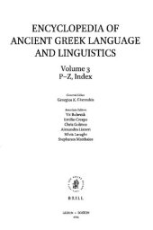 book Encyclopedia of Ancient Greek Language and Linguistics (EAGLL): P-Z, Index