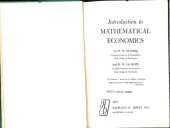 book Introduction to mathematical economics