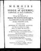 book Memoirs Of The Siege Of Quebec, Capital Of All Canada, And Of The Retreat Of Monsieur De Bourlemaque