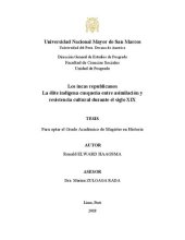 book Los incas republicanos. La élite indígena cusqueña entre asimilación y resistencia cultural durante el siglo XIX