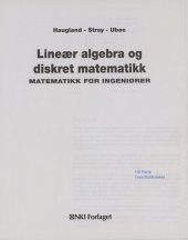 book Lineær algebra og diskret matematikk : matematikk for ingeniører