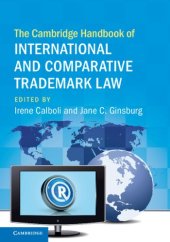 book The Cambridge Handbook Of International And Comparative Trademark Law