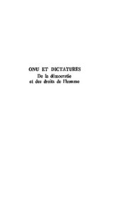 book ONU et dictatures: de la démocratie et des droits de l'homme