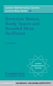 book Brownian Motion, Hardy Spaces and Bounded Mean Oscillation