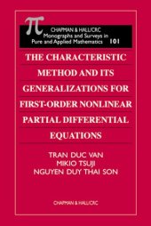 book The Characteristic Method and Its Generalizations for First-Order Nonlinear Partial Differential Equations 