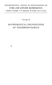 book MATHEMATICAL FOUNDATIONS OF THERMODYNAMICS 