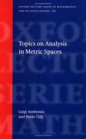 book Topics on Analysis in Metric Spaces 