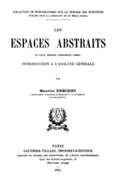 book Les espaces abstraits : introduction à l'analyse générale