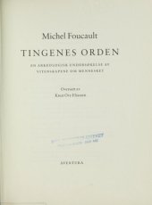 book Tingenes orden : en arkeologisk undersøkelse av vitenskapene om mennesket