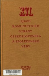 book XVI. sjezd Komunistické strany Československa a společenské vědy