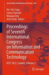 book Proceedings of Seventh International Congress on Information and Communication Technology: ICICT 2022, London, Volume 3