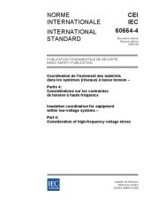 book IEC 60664-4: Insulation coordination for equipment within low-voltage systems - Part 4: Consideration of high-frequency voltage stress (IEC 60664-4:2005)