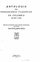 book Antología del pensamiento filosófico en Colombia (de 1647 a 1761)