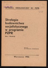 book Strategia budownictwa socjalistycznego w programie PZPR (tezy i literatura)