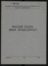 book Roczne studia nauk społecznych