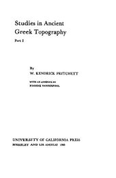 book Studies in Ancient Greek Topography