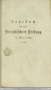 book Tagebuch von dem preußischen Feldzug in Holland 1787