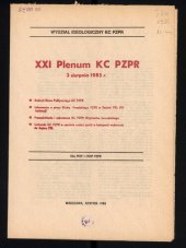 book XXI Plenum KC PZPR 3 sierpnia 1985 r.