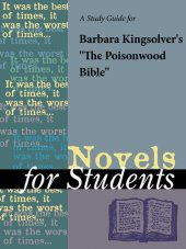 book A Study Guide for Barbara Kingsolver's the Poisonwood Bible