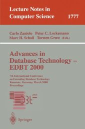 book Advances in Database Technology — EDBT 2000: 7th International Conference on Extending Database Technology Konstanz, Germany, March 27–31, 2000 Proceedings