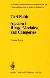 book Algebra I: Rings, Modules, and Categories