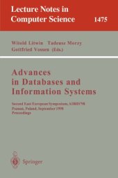 book Advances in Databases and Information Systems: Second East European Symposium, ADBIS’98 Poznań, Poland, September 7–10, 1998 Proceedings