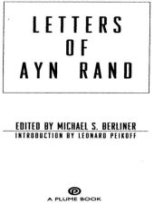 book Letters of Ayn Rand