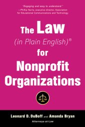 book The Law (in Plain English) for Nonprofit Organizations