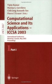 book Computational Science and Its Applications — ICCSA 2003: International Conference Montreal, Canada, May 18–21, 2003 Proceedings, Part I