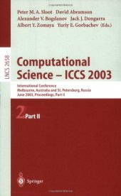 book Computational Science — ICCS 2003: International Conference Melbourne, Australia and St. Petersburg, Russia June 2–4, 2003 Proceedings, Part II