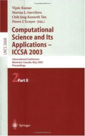 book Computational Science and Its Applications — ICCSA 2003: International Conference Montreal, Canada, May 18–21, 2003 Proceedings, Part II